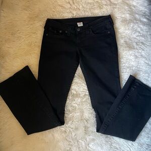 Vintage | HTF true religion super low rise bootcut black flare jeans